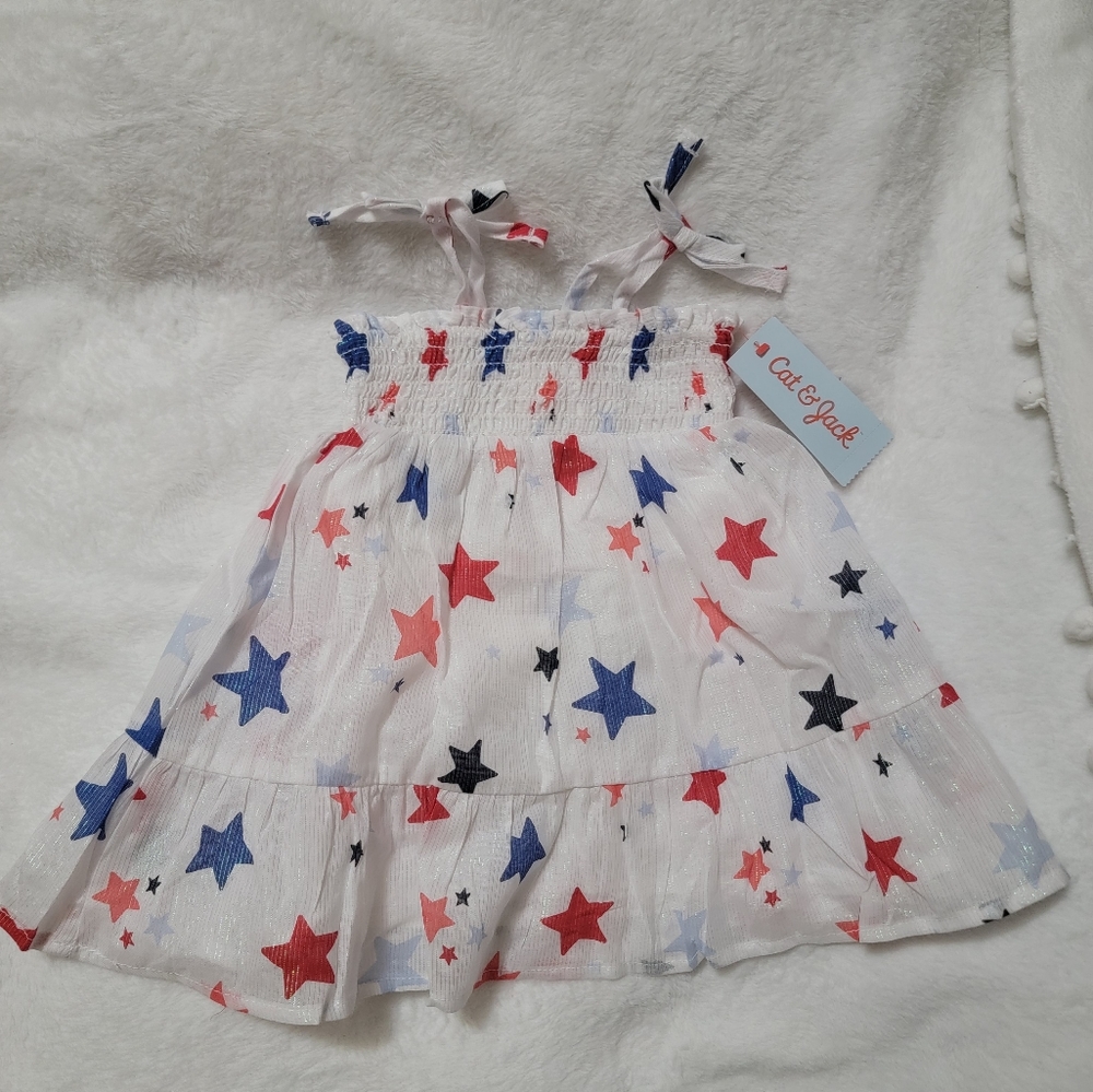 Cat & Jack White Smocked Ruffled Sundress